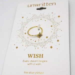 NWT Unwritten "Wish" Ring sz 7 fine silver plated